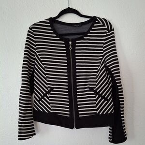 Drew striped knit jacket black white size large